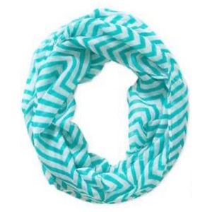 ❤️ 2 for $6 NWOT Turquoise Striped Infinity Scarf